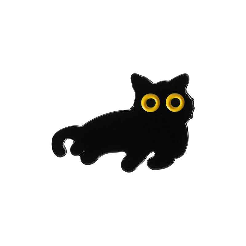 Cute Black Cat Series Enamel Pin | Creative Animal Brooch for Cat Lovers