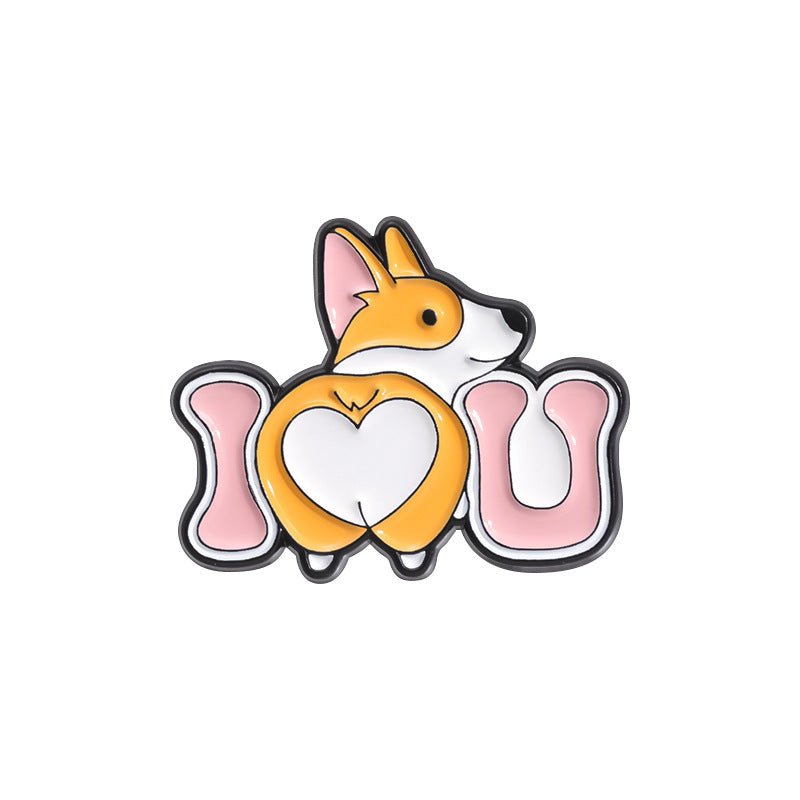 Cute Orange Corgi Dog Enamel Pin | Adorable Animal Metal Brooch