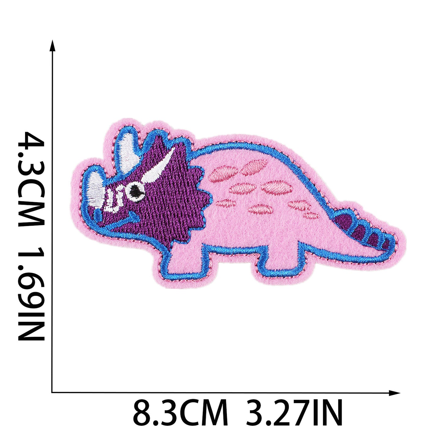 Iron-on Cute Playful Dinosaur Embroidered Patch