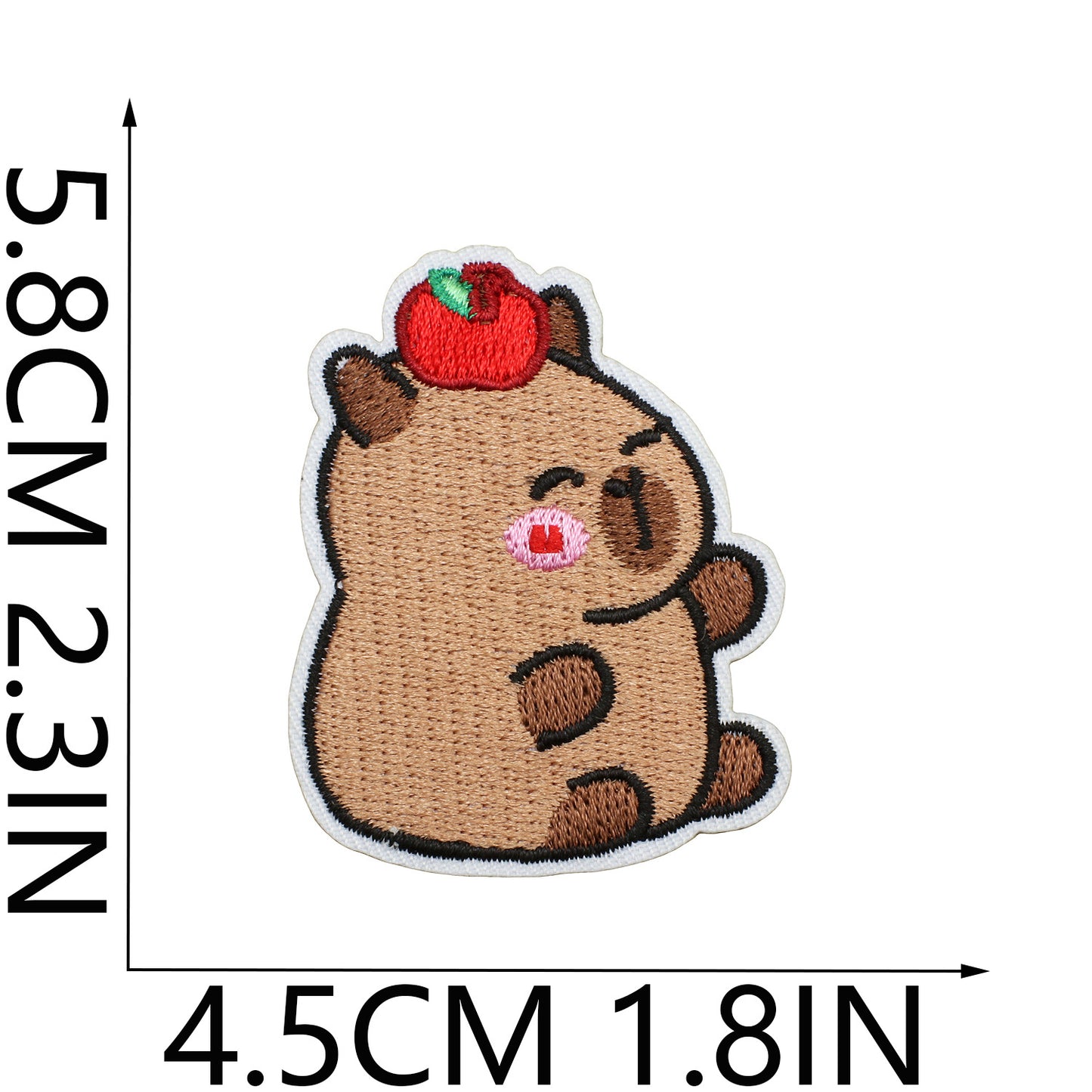 Iron-On Cute Chubby Capybara Embroidered Patch