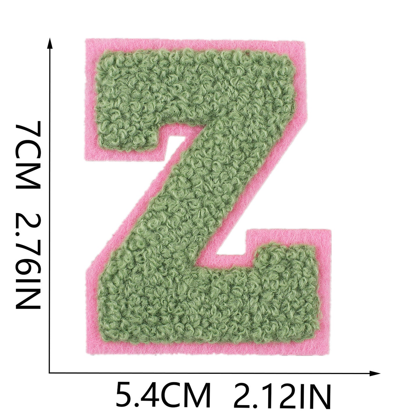 Iron-On Dual-Color Rainbow Chenille Letter Patch – 7cm Tall, Multi-Color Alphabet