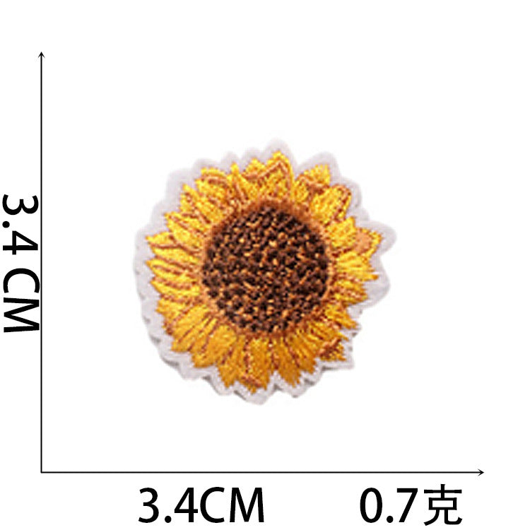Iron-On Sunflower Embroidery Patch