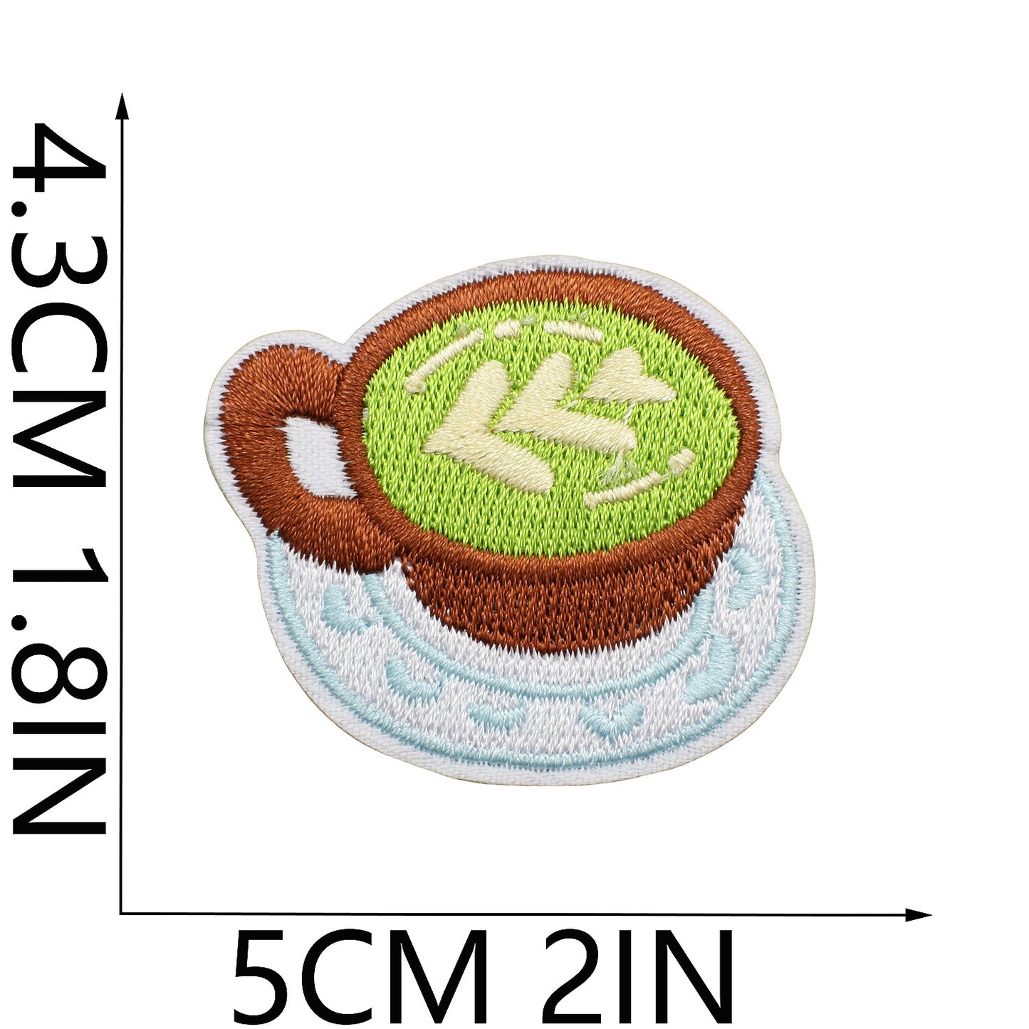 Iron-on Cute Matcha Tiramisu Dessert Embroidered Patch