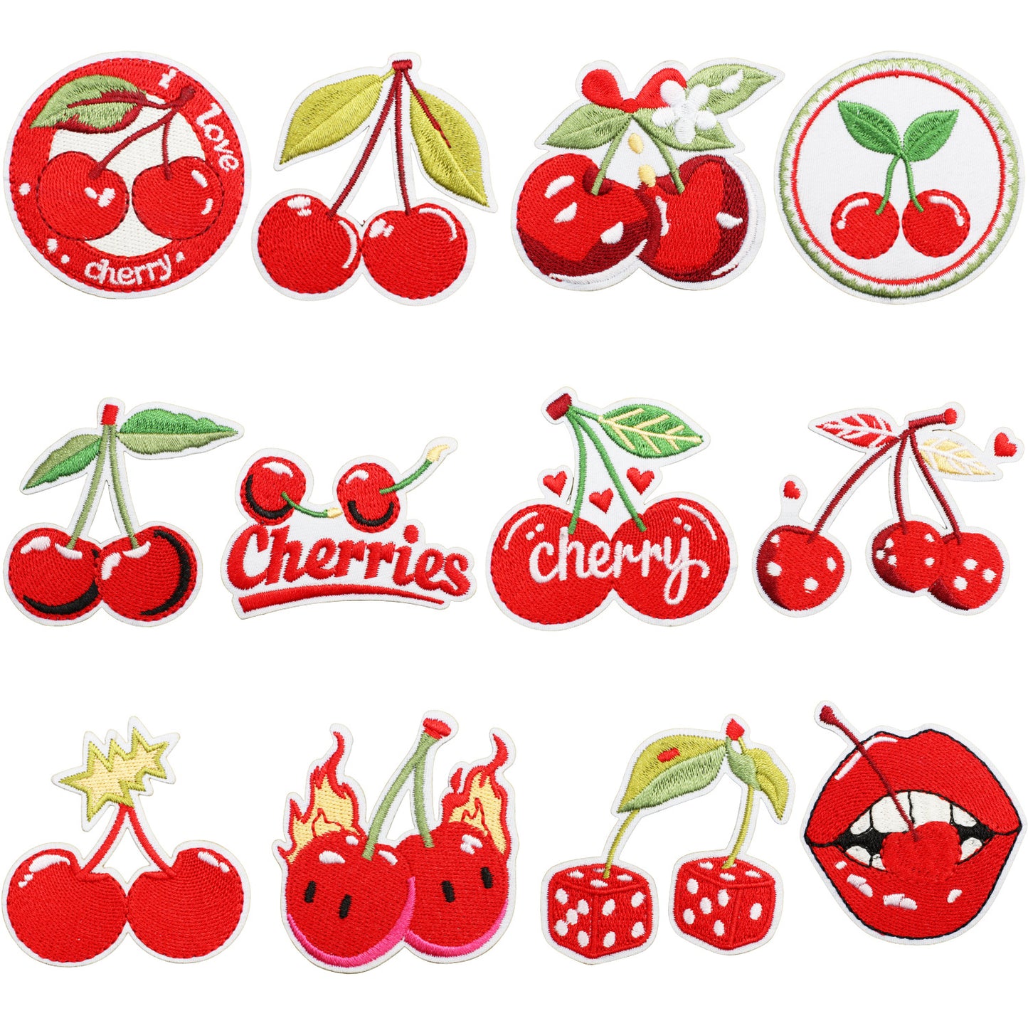 Iron-on Cute Cherry Embroidered Patch