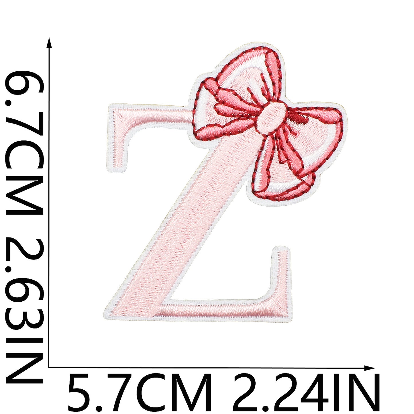 Cute Bow Embroidered Letter Patches A-Z | Iron-On Alphabet