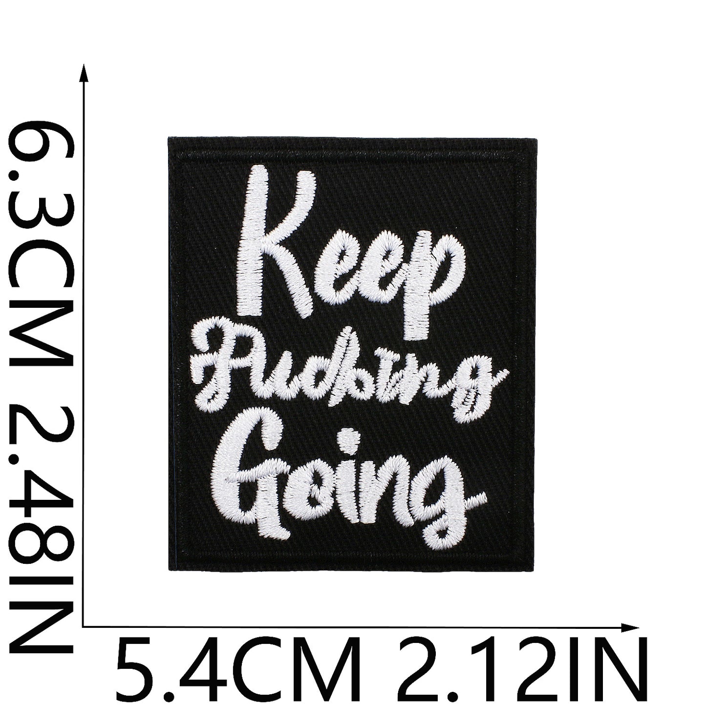 Iron-On Never Give Up Inspirational Quote Embroidery Patch Black English Letters Computer Embroidered Badge Clothing Decoration