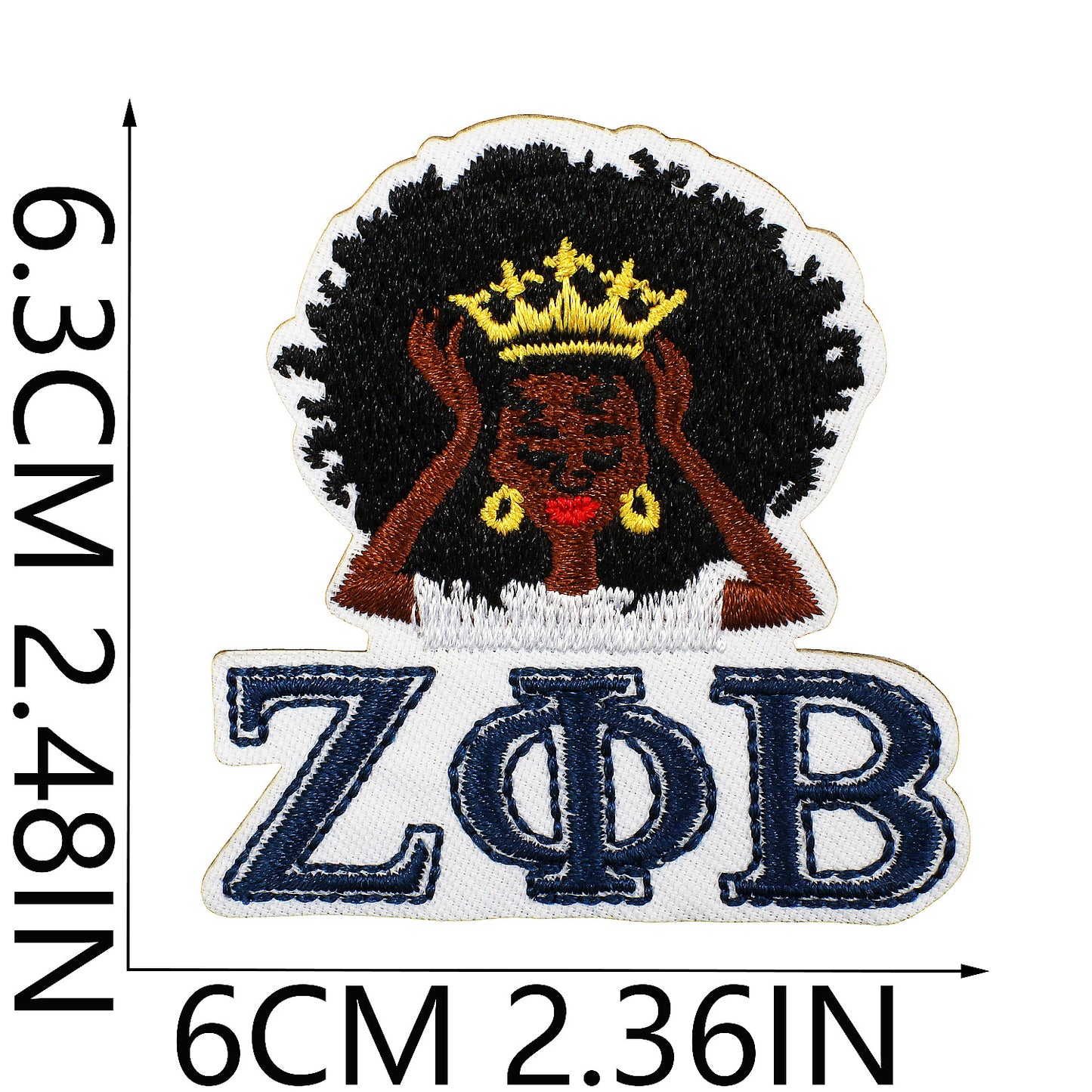 Iron-On Black Person Curly Hair Embroidery Patch Canvas Shoes Letters Computer Embroidered Badge Bag and Clothing Decoration
