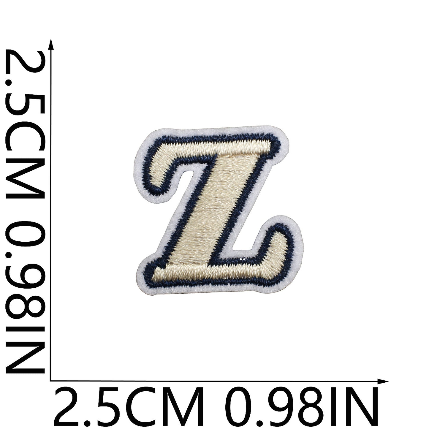Beige Mini Embroidered Letter Patches A-Z | Iron-On Alphabet