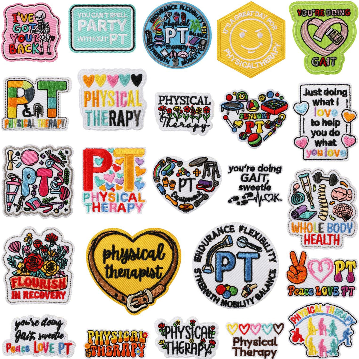 PT Letter Embroidered Patch Iron On Cowboy Denim Jacket Decorative Badge