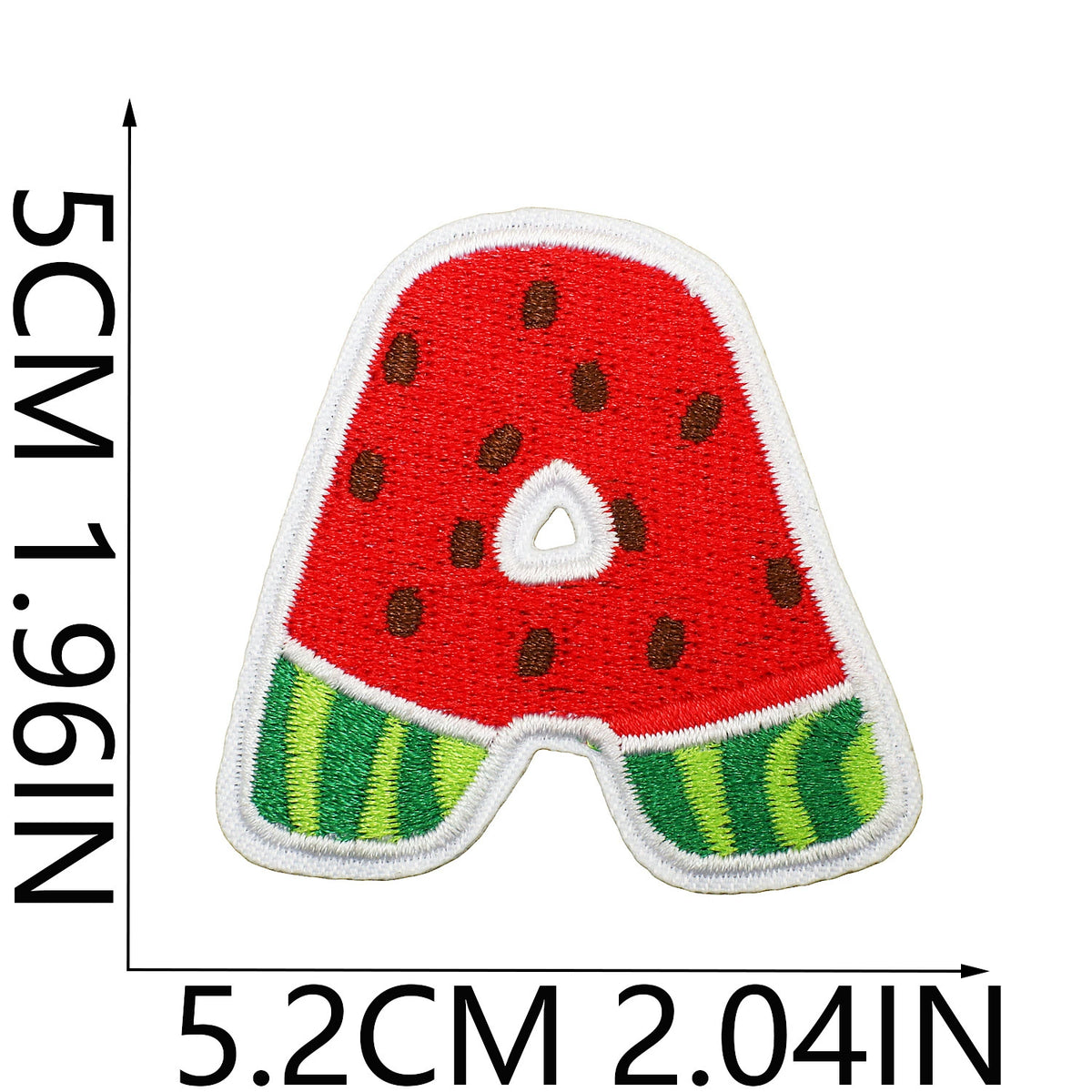 Watermelon Alphabet Embroidery Patches Iron On Cartoon Letter Applique for Kids Clothes Backpack DIY Decoration