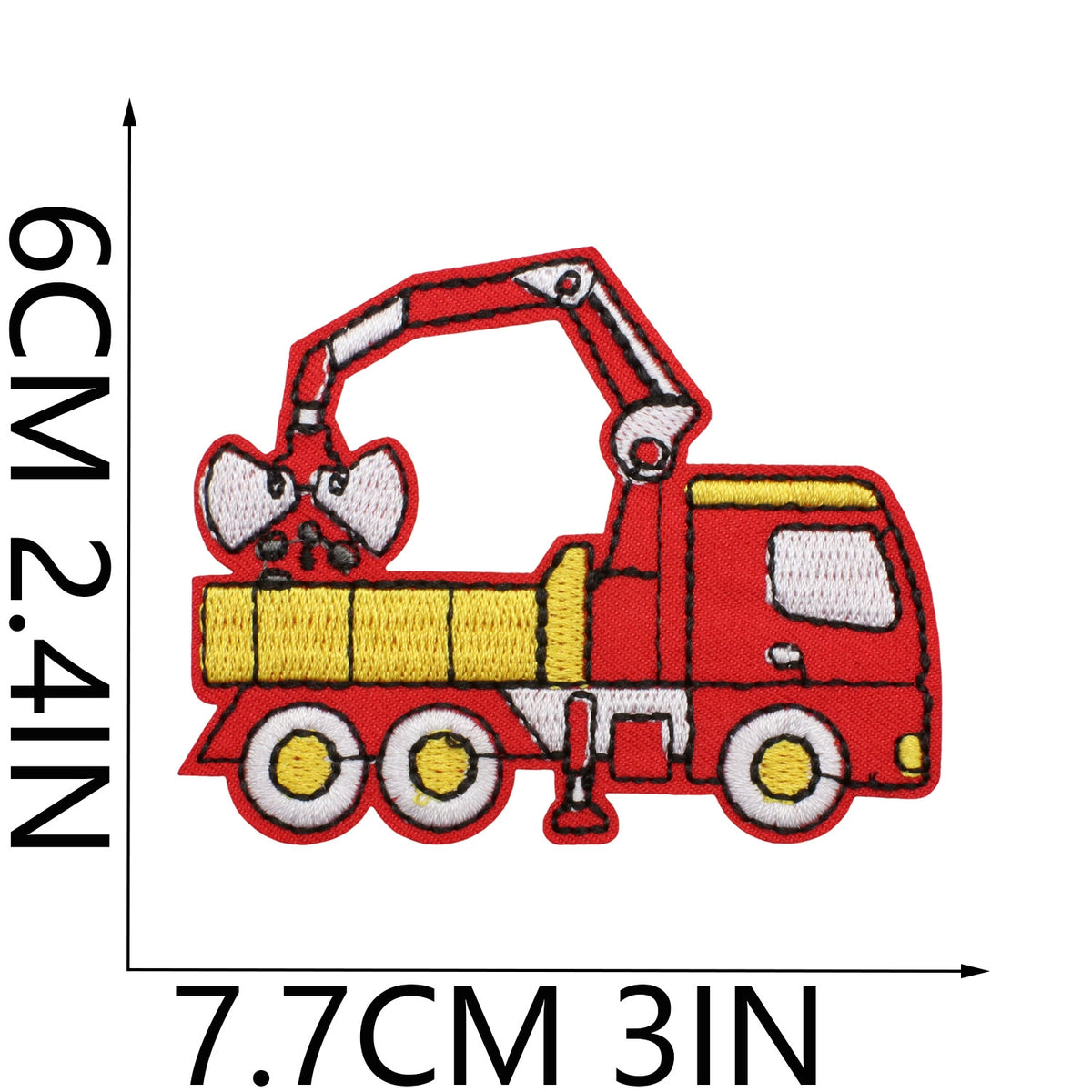 16 Piece Construction Vehicle Embroidery Patch Set Iron on Cloth Badges Cartoon Truck Decor for Clothes Bags Hats