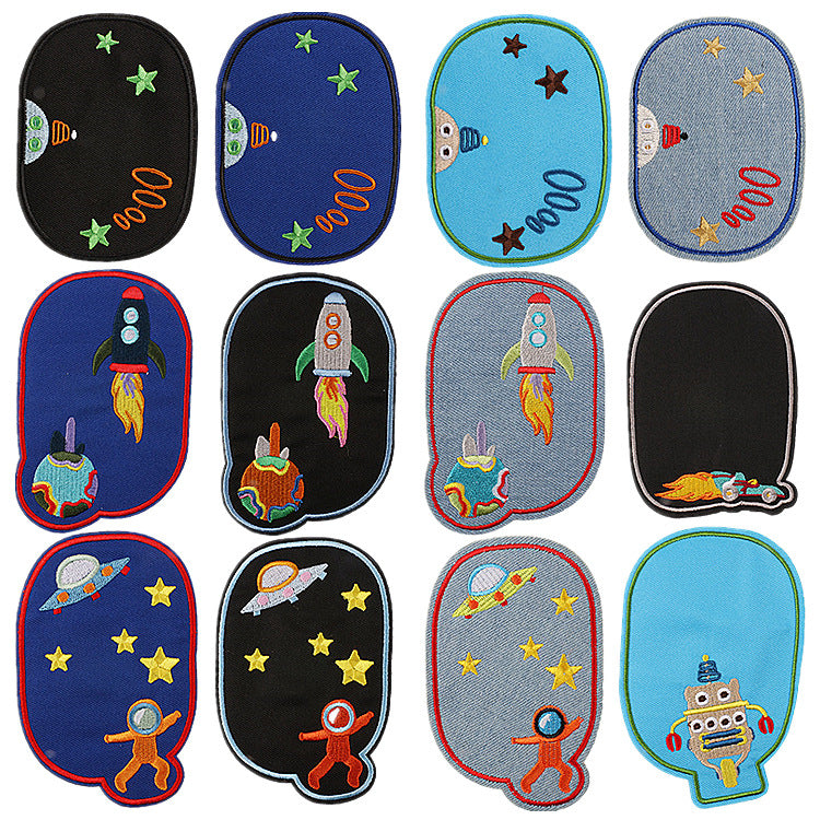 Denim Knee Repair Embroidered Patch – Iron On Sew On Jeans Hole Repair Patch
