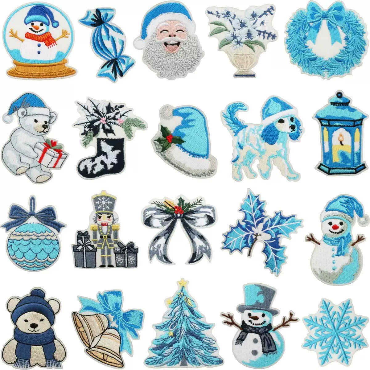 Christmas Theme Embroidered Patch Set