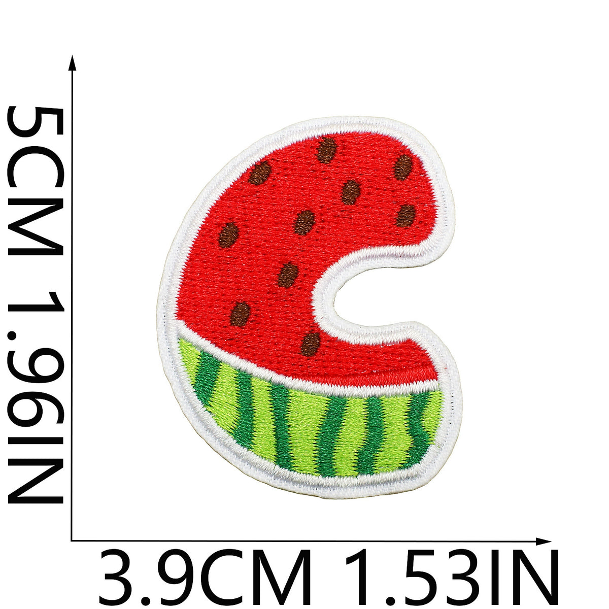 Watermelon Alphabet Embroidery Patches Iron On Cartoon Letter Applique for Kids Clothes Backpack DIY Decoration