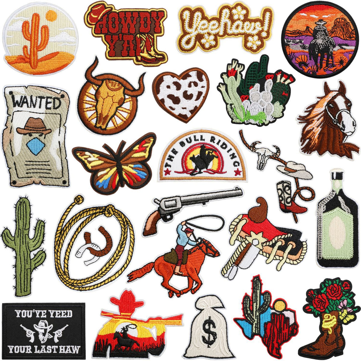 Bounty Hunter Cowboy Western Embroidered Iron‑On Patches