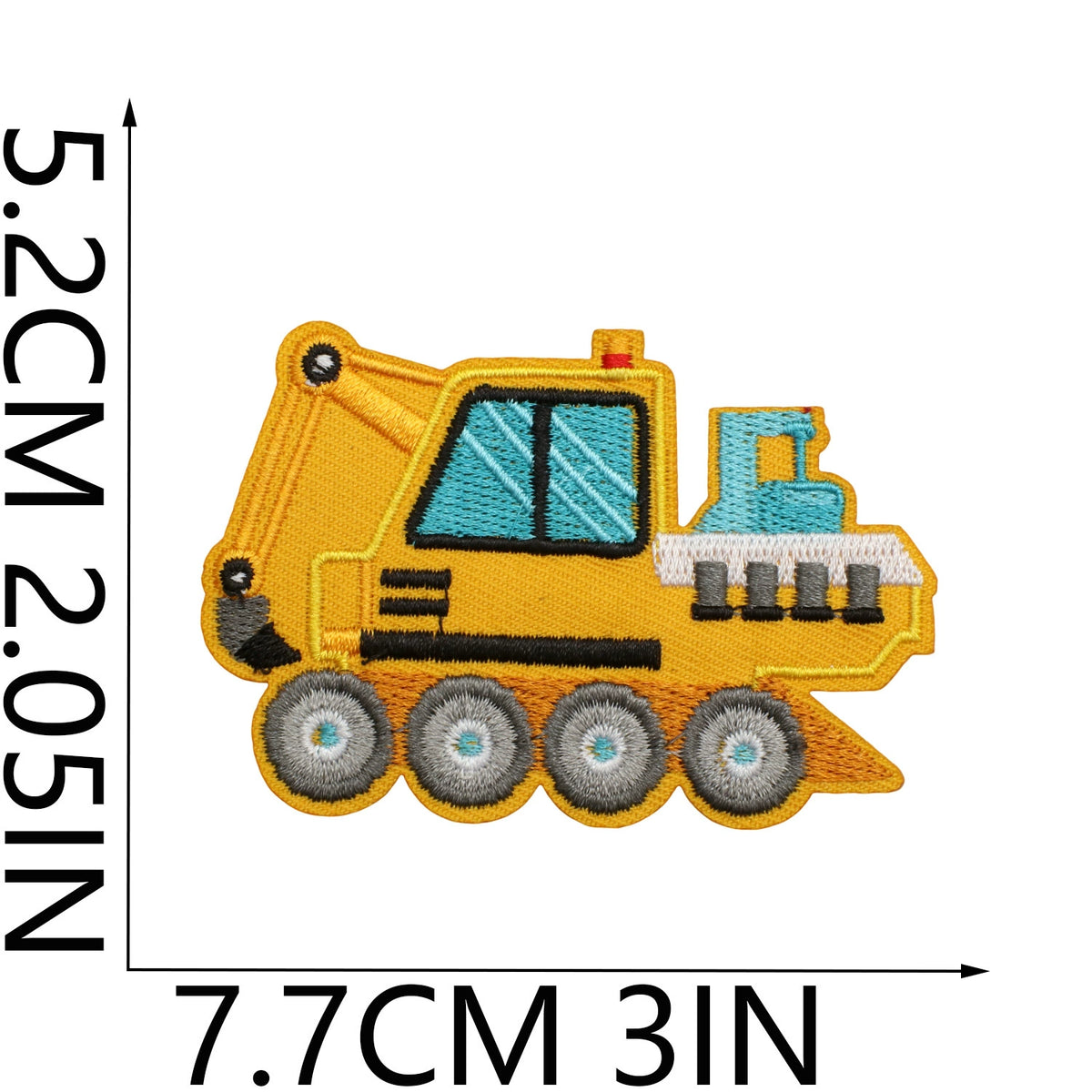 16 Piece Construction Vehicle Embroidery Patch Set Iron on Cloth Badges Cartoon Truck Decor for Clothes Bags Hats