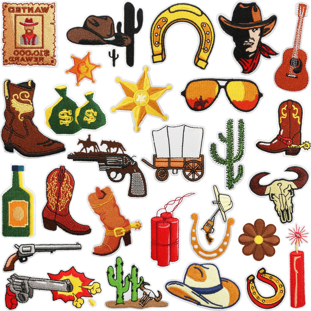 Bounty Hunter Cowboy Western Embroidered Iron‑On Patches