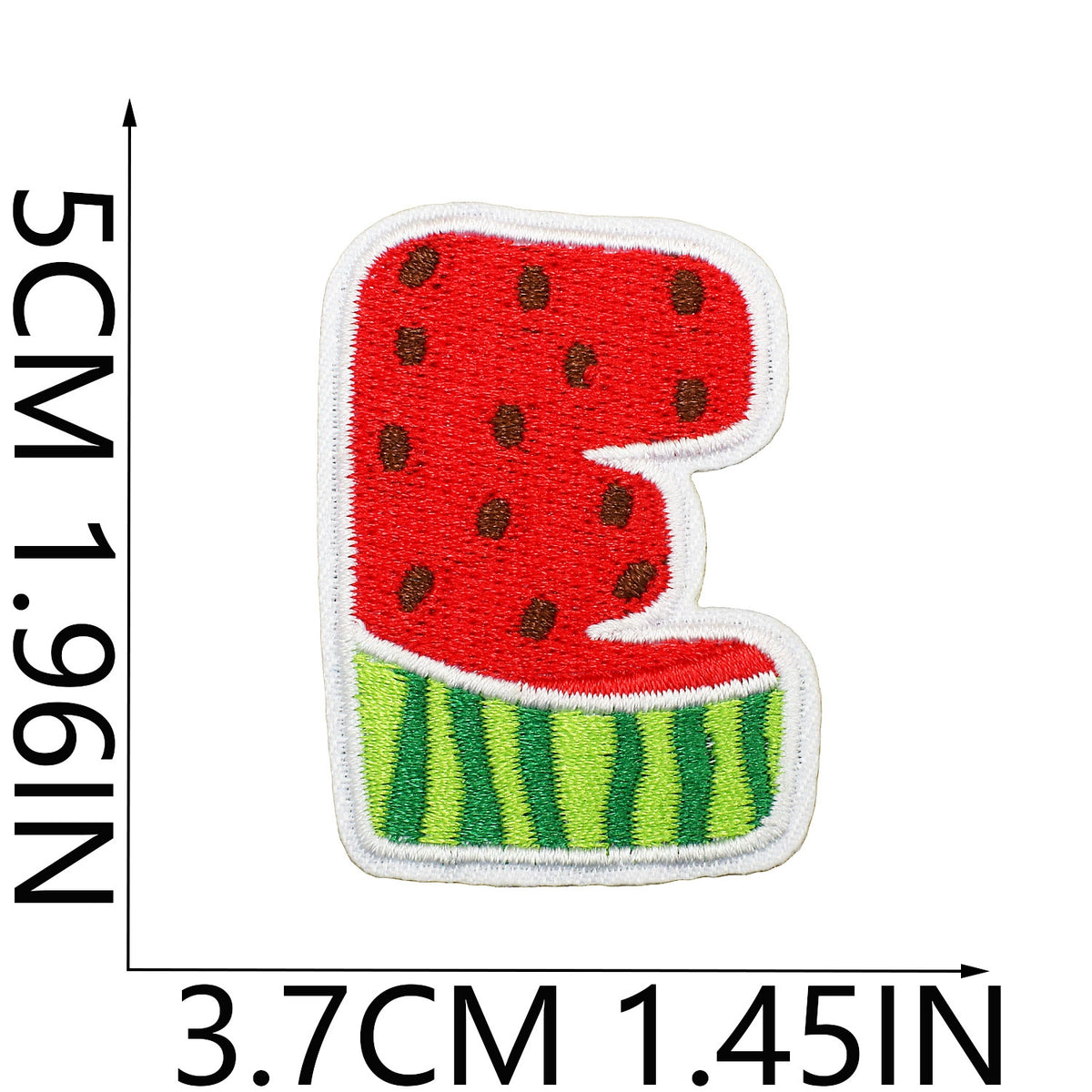 Watermelon Alphabet Embroidery Patches Iron On Cartoon Letter Applique for Kids Clothes Backpack DIY Decoration