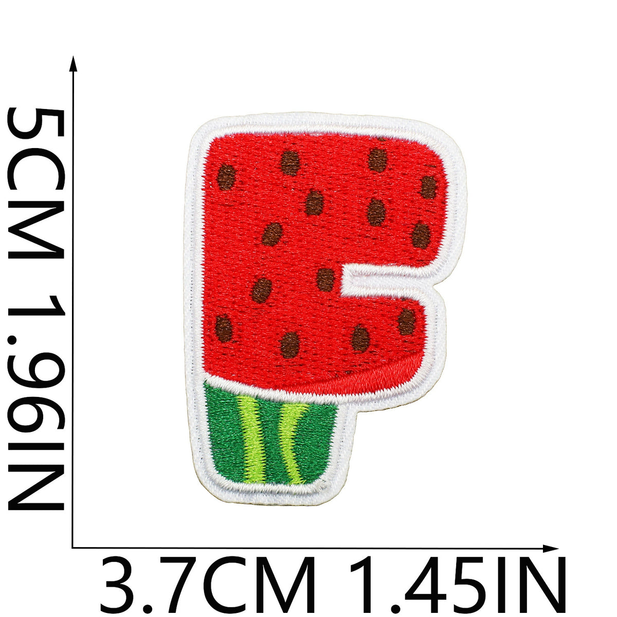 Watermelon Alphabet Embroidery Patches Iron On Cartoon Letter Applique for Kids Clothes Backpack DIY Decoration