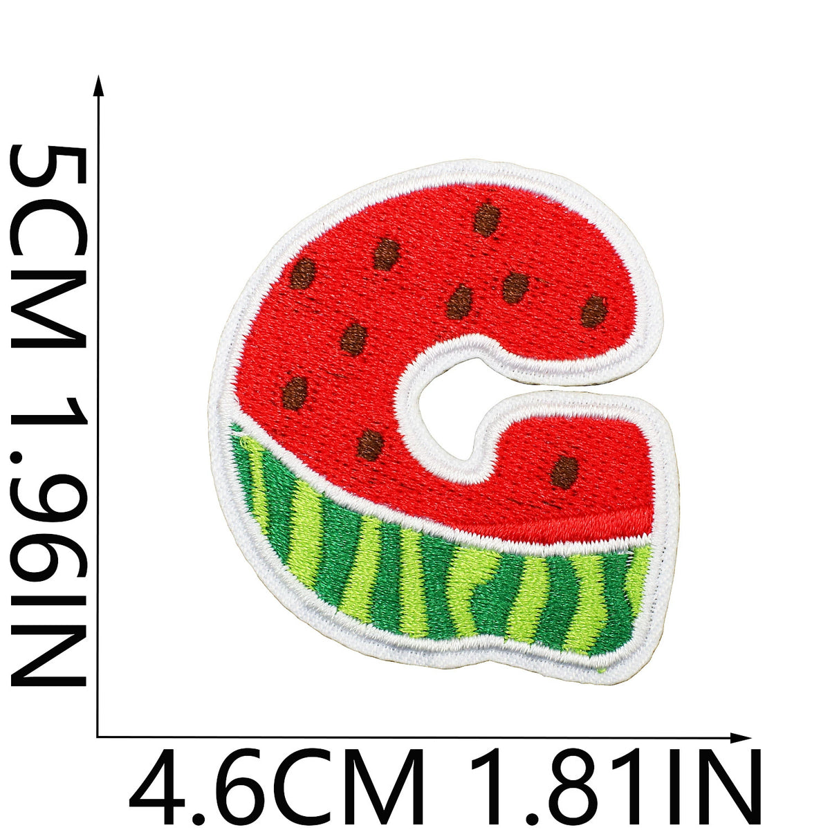 Watermelon Alphabet Embroidery Patches Iron On Cartoon Letter Applique for Kids Clothes Backpack DIY Decoration