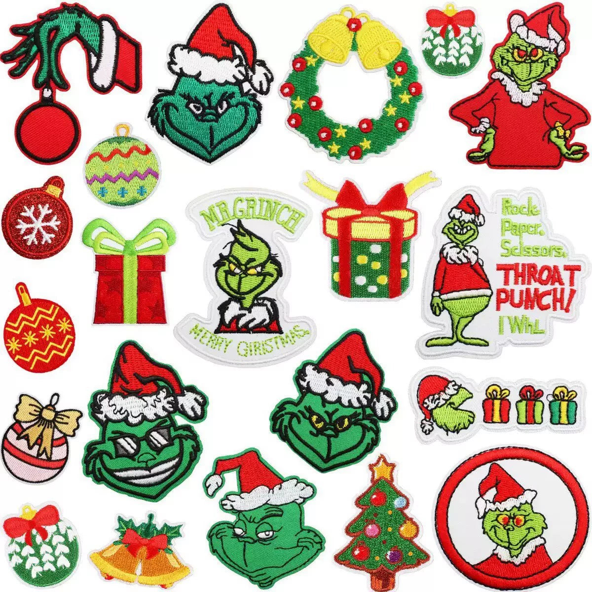 Christmas Theme Embroidered Patch Set