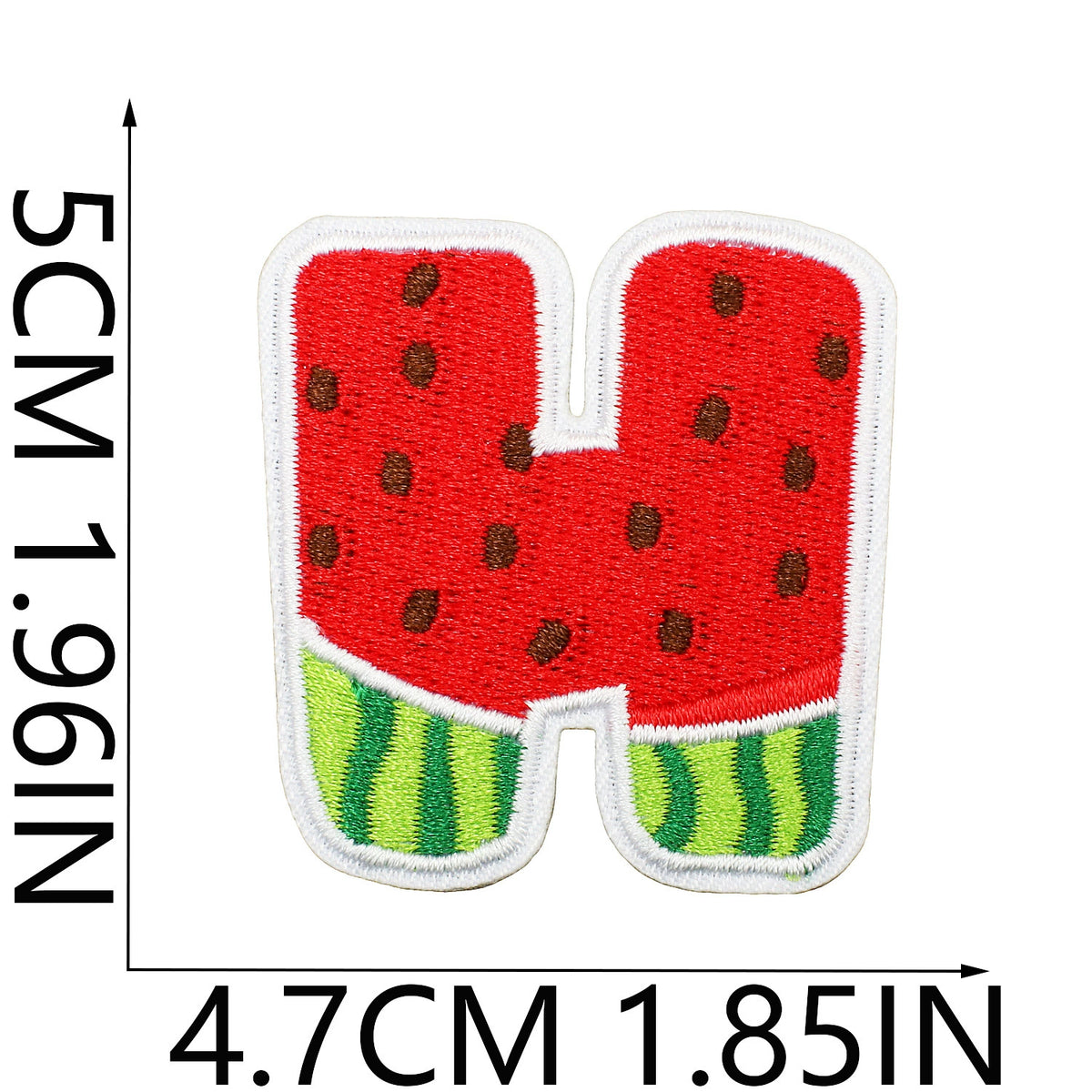 Watermelon Alphabet Embroidery Patches Iron On Cartoon Letter Applique for Kids Clothes Backpack DIY Decoration