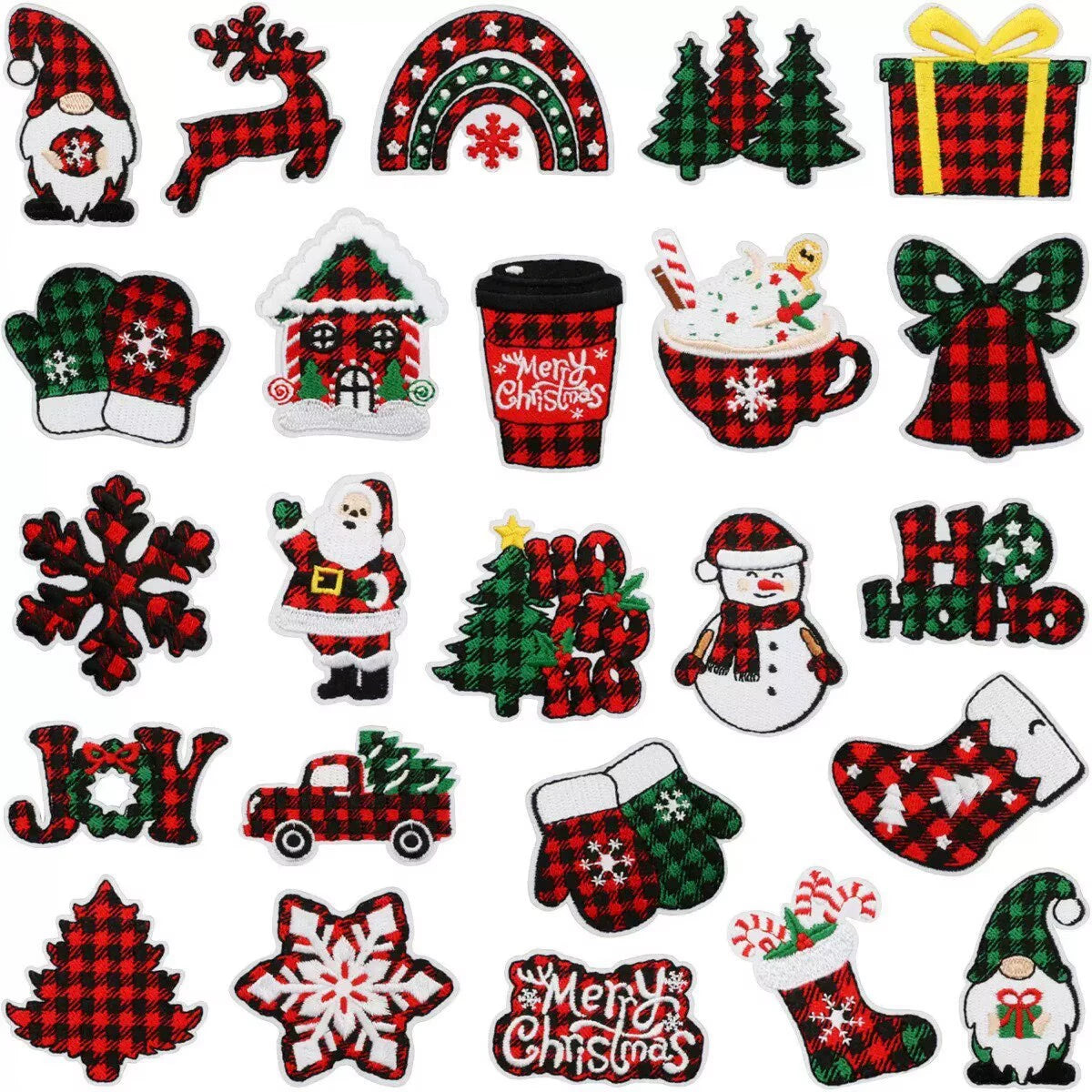 Christmas Theme Embroidered Patch Set