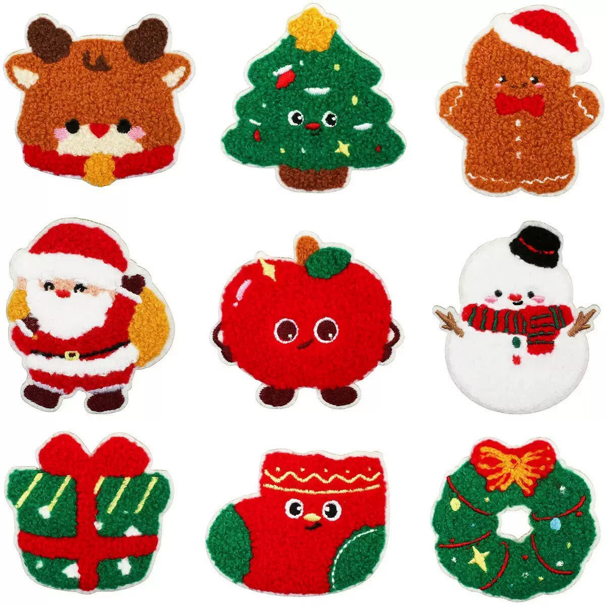 Christmas Theme Embroidered Patch Set