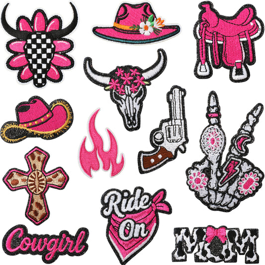 Fuchsia Bohemian Embroidered Iron-On Patch