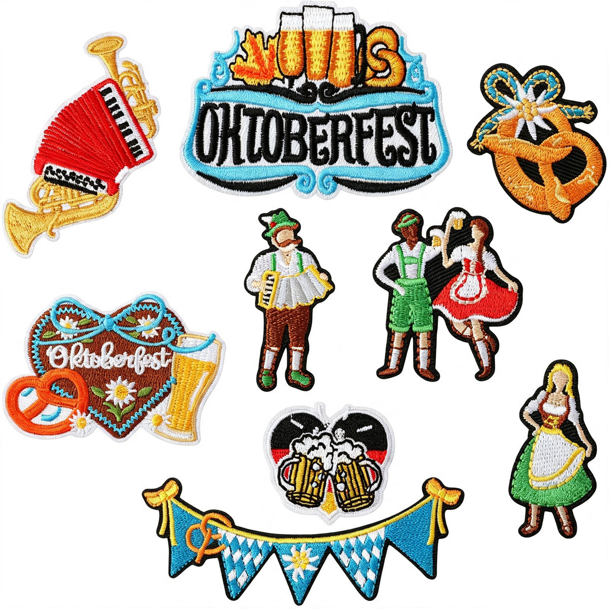 Oktoberfest Beer Mug Embroidered Iron-On Patch