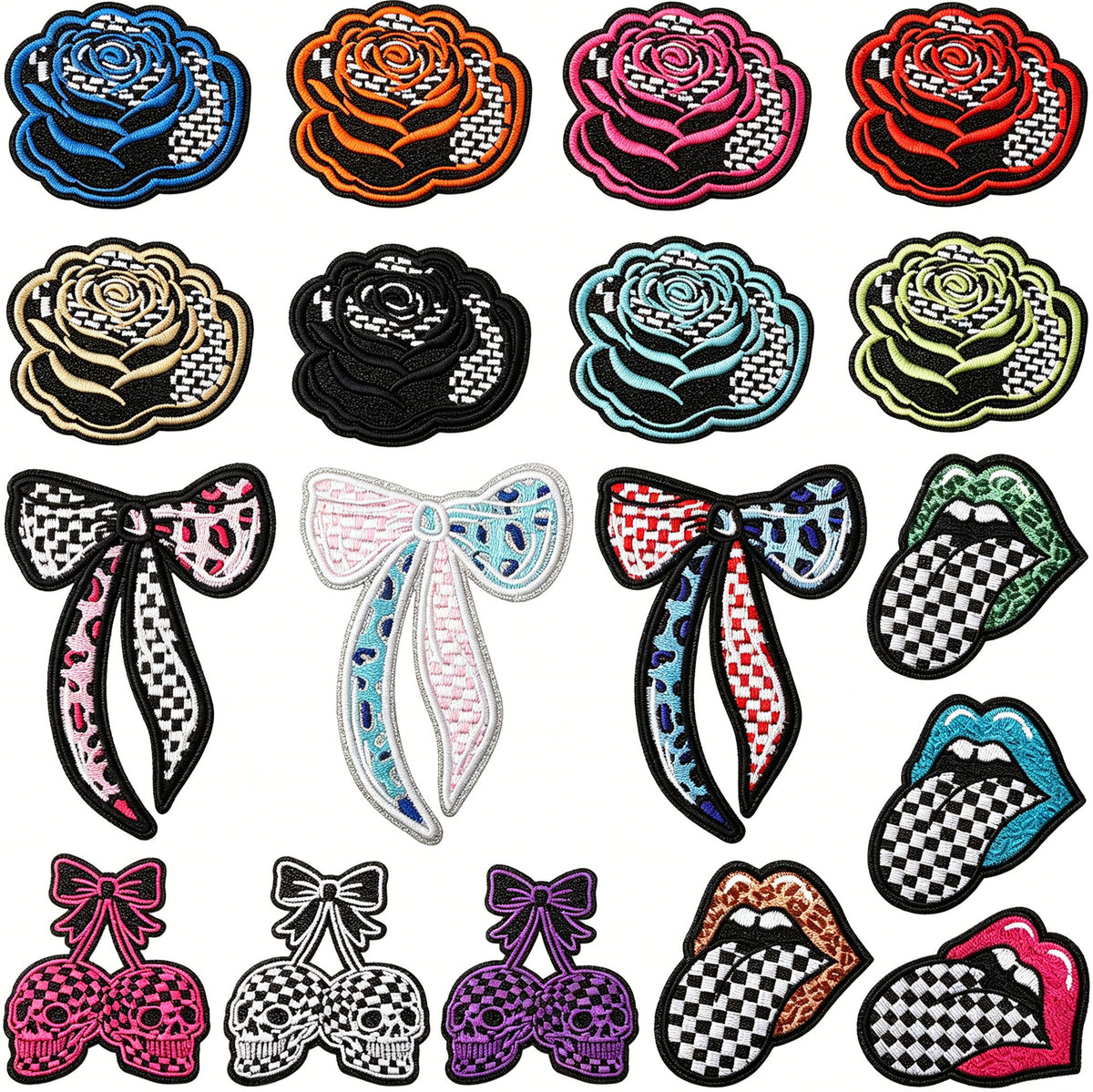 Trendy Lips Embroidered Iron-On Patch