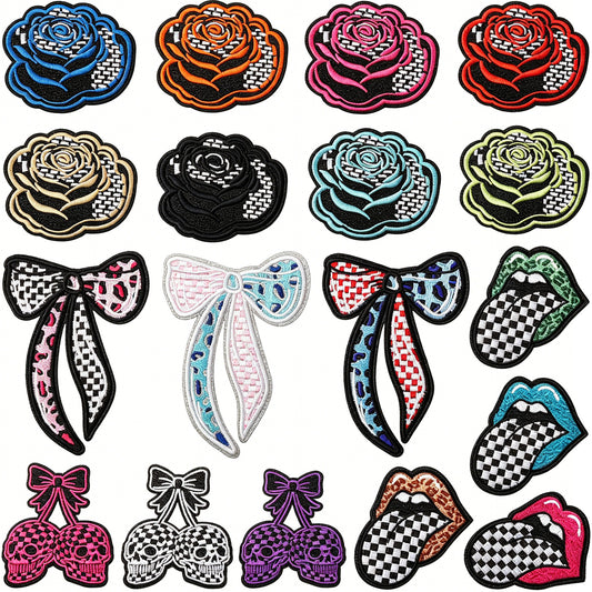 Trendy Lips Embroidered Iron-On Patch