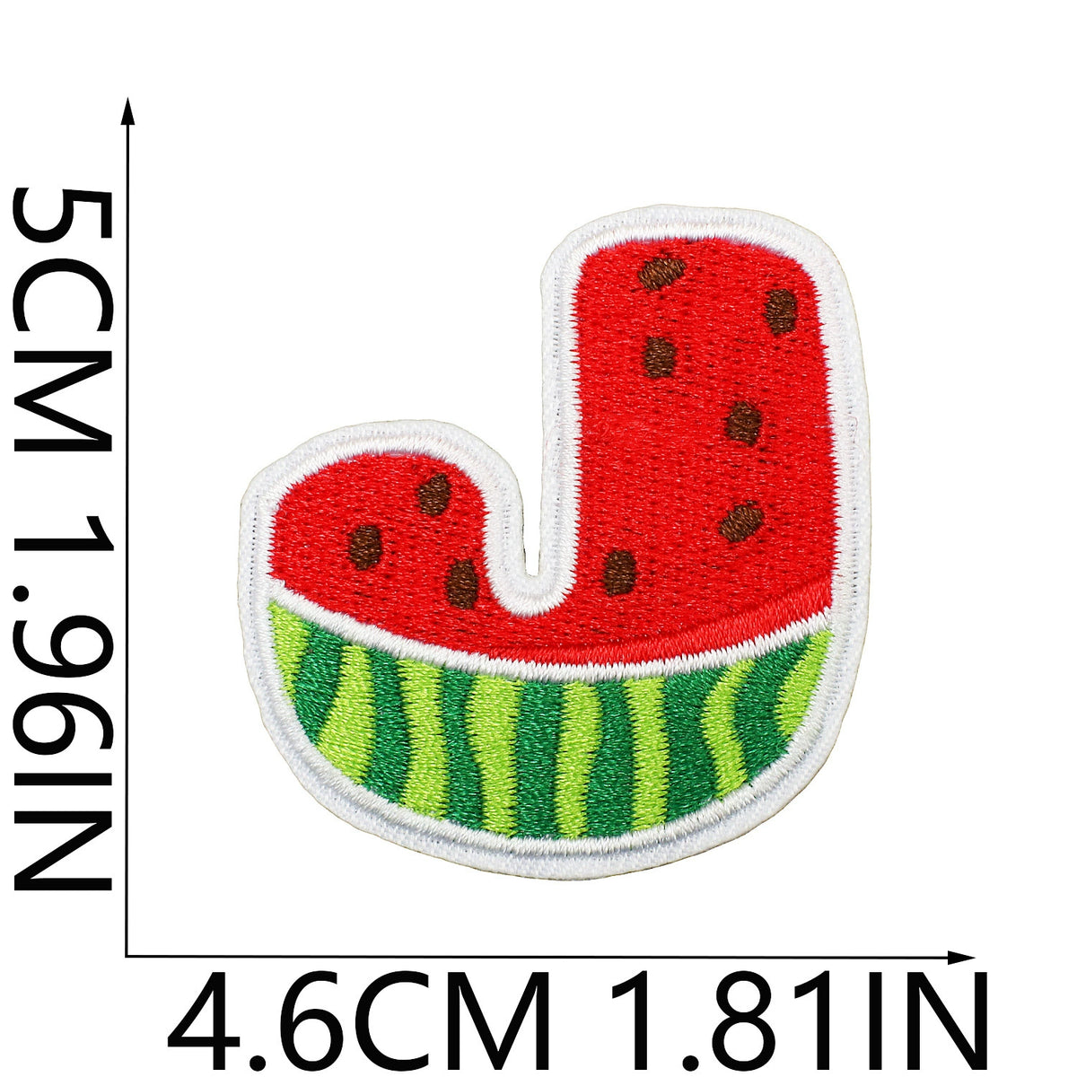 Watermelon Alphabet Embroidery Patches Iron On Cartoon Letter Applique for Kids Clothes Backpack DIY Decoration