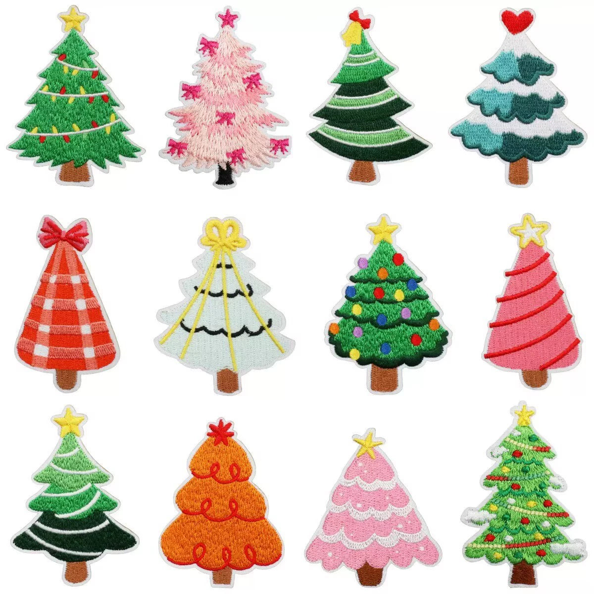 Christmas Theme Embroidered Patch Set