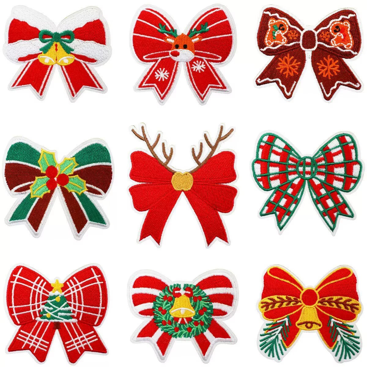 Christmas Theme Embroidered Patch Set