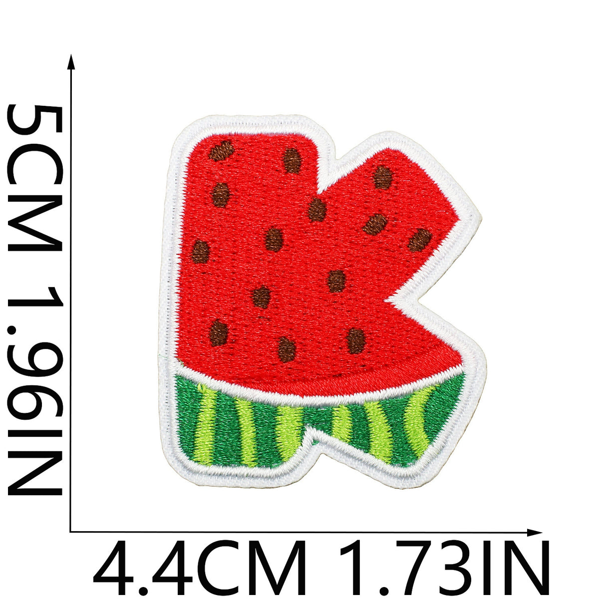 Watermelon Alphabet Embroidery Patches Iron On Cartoon Letter Applique for Kids Clothes Backpack DIY Decoration