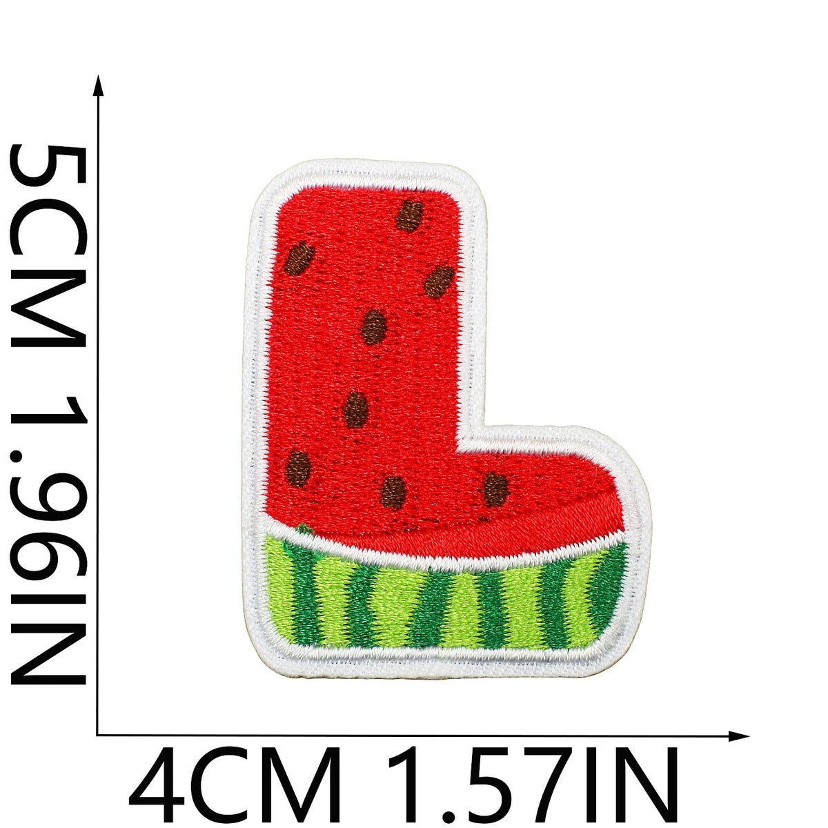 Watermelon Alphabet Embroidery Patches Iron On Cartoon Letter Applique for Kids Clothes Backpack DIY Decoration