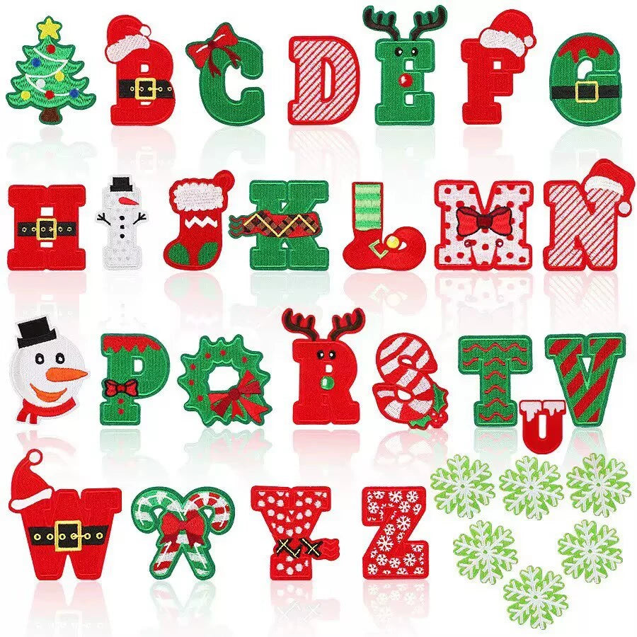 Christmas Theme Embroidered Patch Set