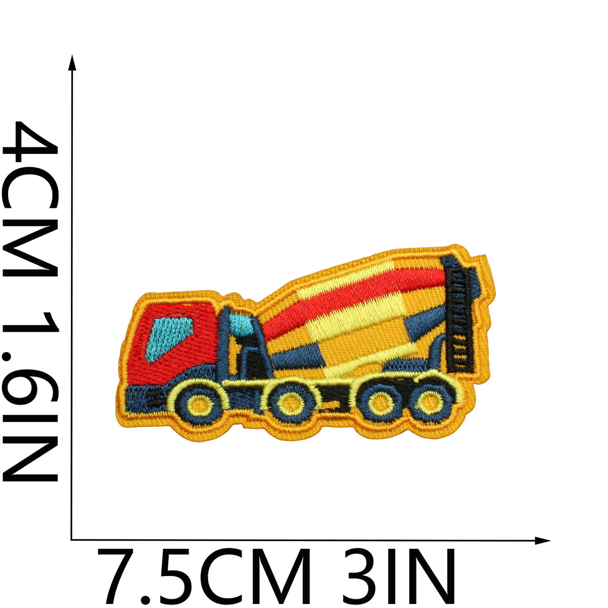 16 Piece Construction Vehicle Embroidery Patch Set Iron on Cloth Badges Cartoon Truck Decor for Clothes Bags Hats