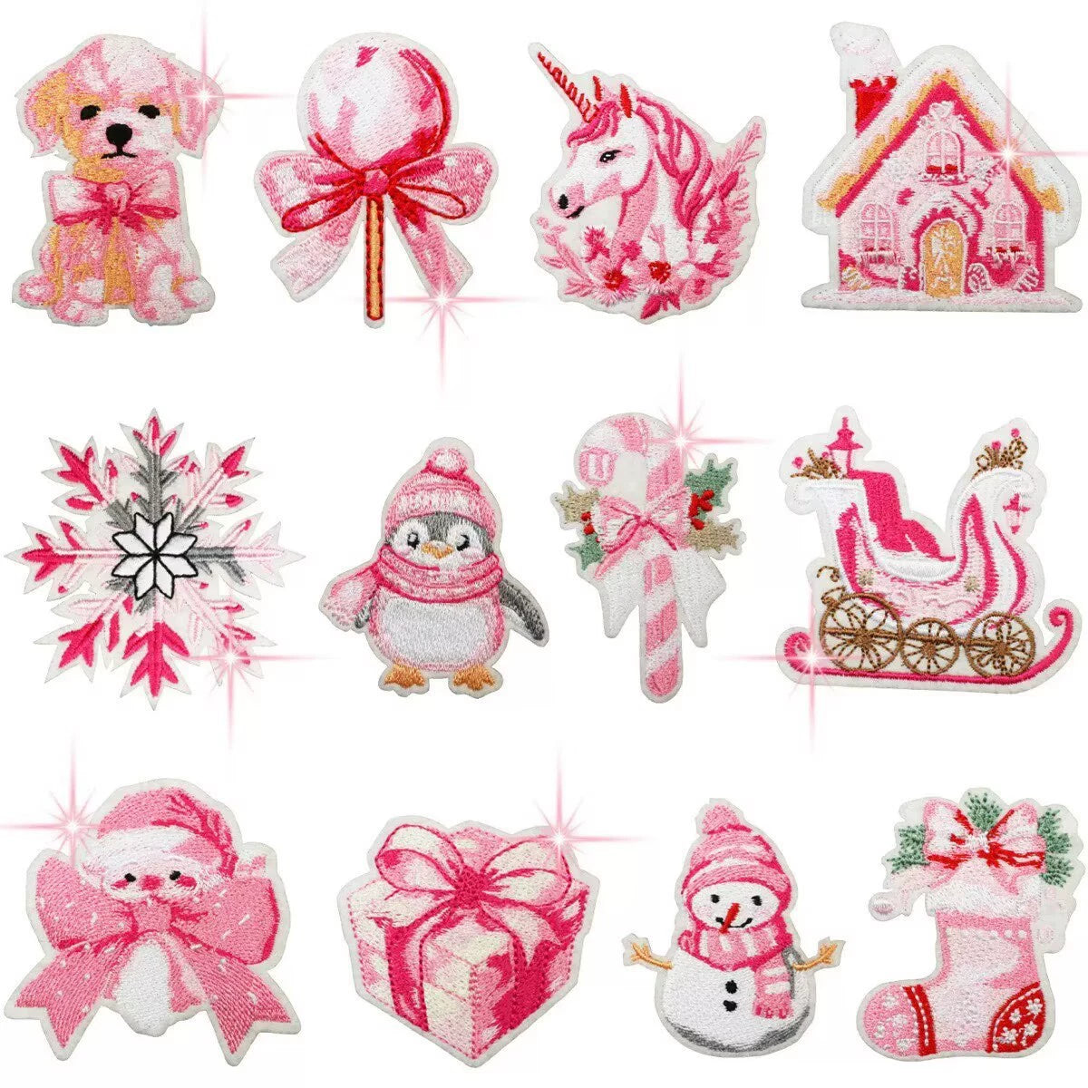 Christmas Theme Embroidered Patch Set