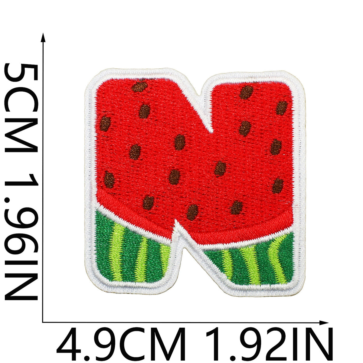 Watermelon Alphabet Embroidery Patches Iron On Cartoon Letter Applique for Kids Clothes Backpack DIY Decoration