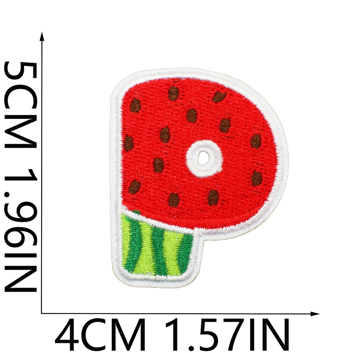 Watermelon Alphabet Embroidery Patches Iron On Cartoon Letter Applique for Kids Clothes Backpack DIY Decoration