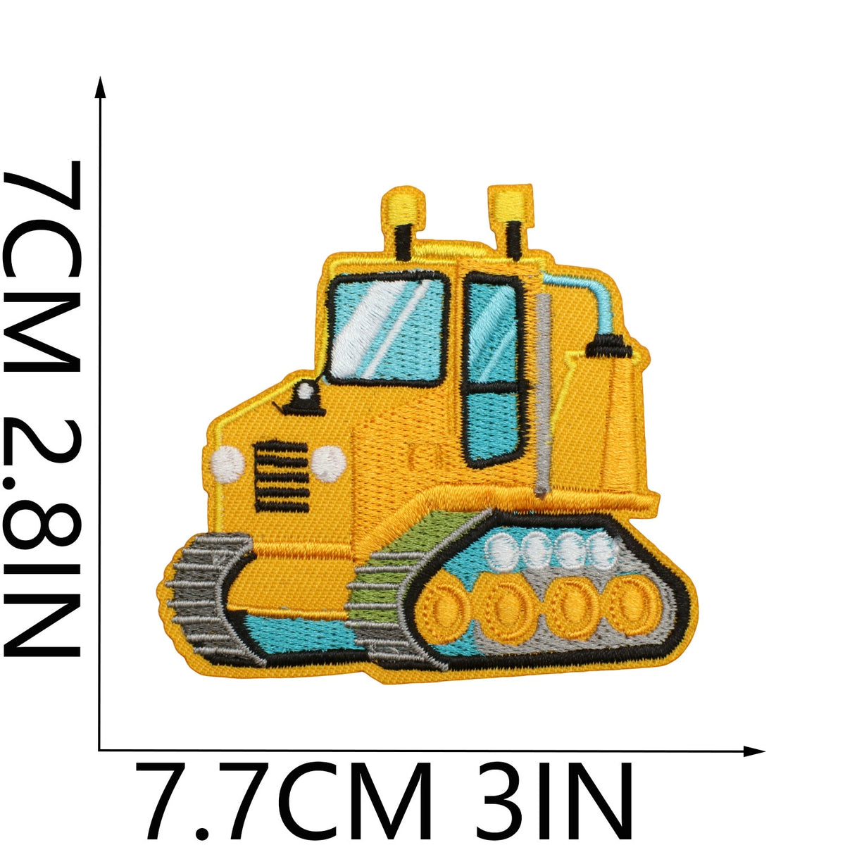 16 Piece Construction Vehicle Embroidery Patch Set Iron on Cloth Badges Cartoon Truck Decor for Clothes Bags Hats