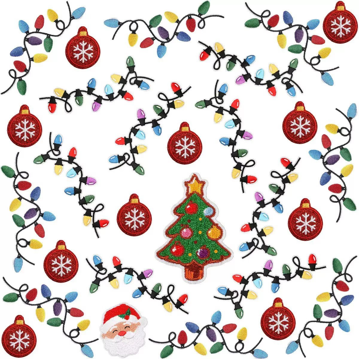 Christmas Theme Embroidered Patch Set