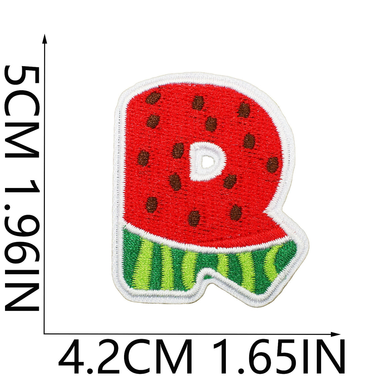 Watermelon Alphabet Embroidery Patches Iron On Cartoon Letter Applique for Kids Clothes Backpack DIY Decoration