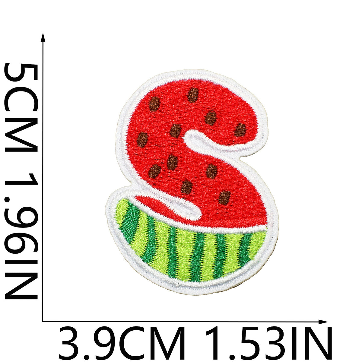 Watermelon Alphabet Embroidery Patches Iron On Cartoon Letter Applique for Kids Clothes Backpack DIY Decoration