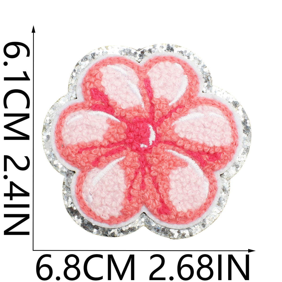 Glitter Floral Cowboy Hat Embroidered Iron-On Patch