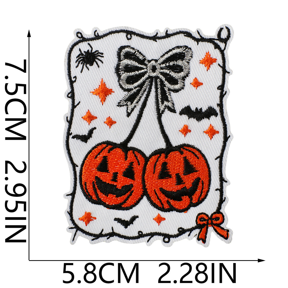 Cute & Funny Halloween Embroidered Patch Set – Ghost, Witch, Skeleton & Pumpkin Iron On Patches