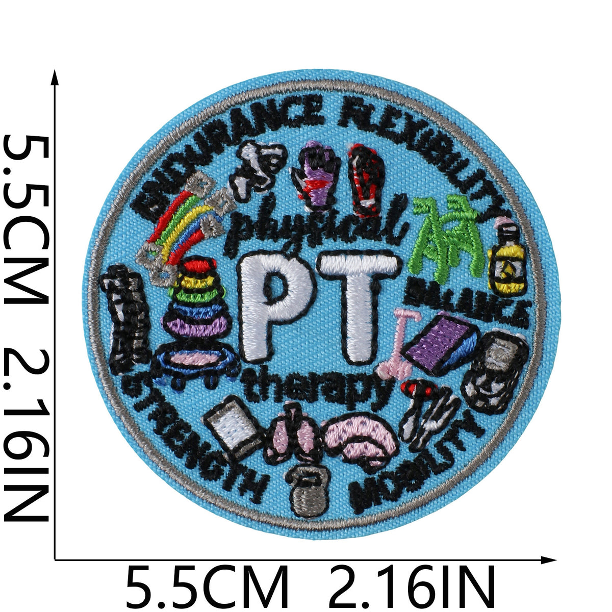 PT Letter Embroidered Patch Iron On Cowboy Denim Jacket Decorative Badge