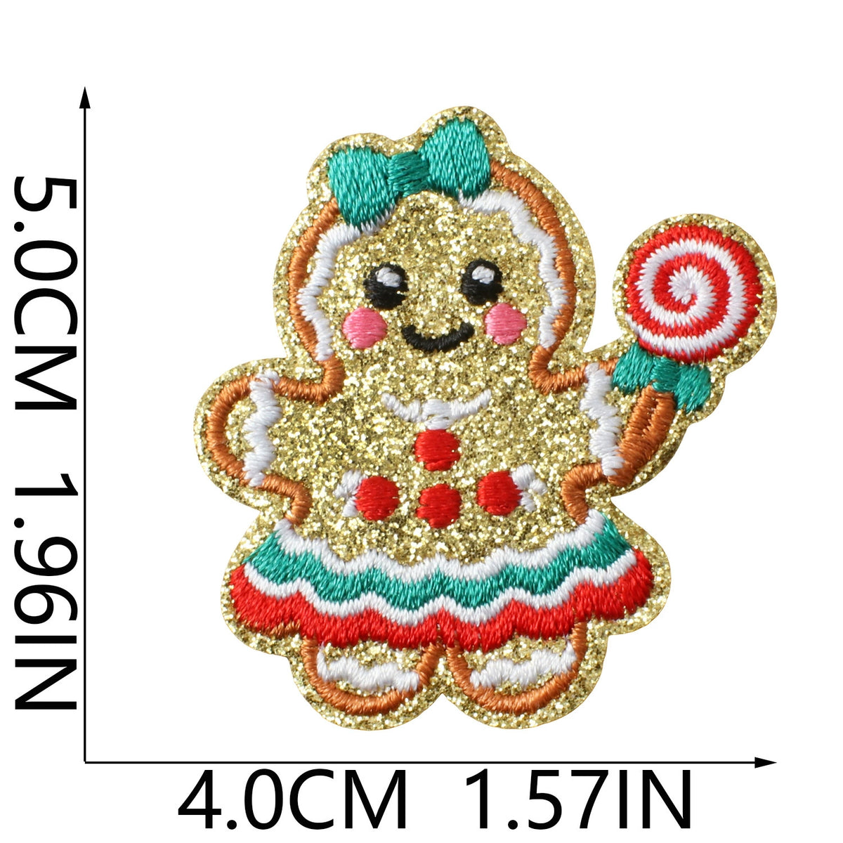 Christmas Elements Embroidered Patch Set (Gingerbread Man Designs)